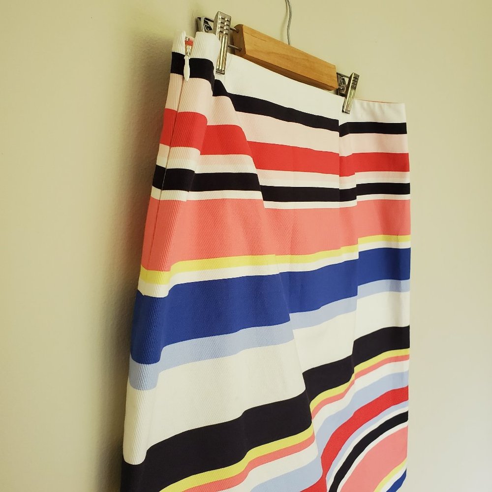 Talbots Multi Color Stripe Cotton Midi Skirt 12 - image 5